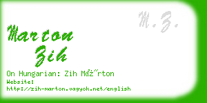 marton zih business card